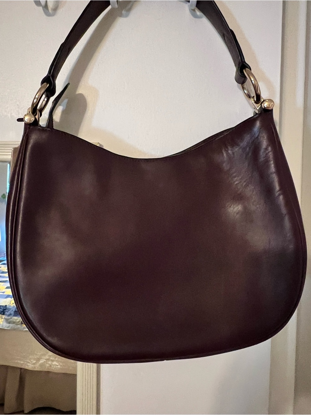 Coach Deep Burgundy Leather Hobo with Gold Hardware - Picture 2 of 14